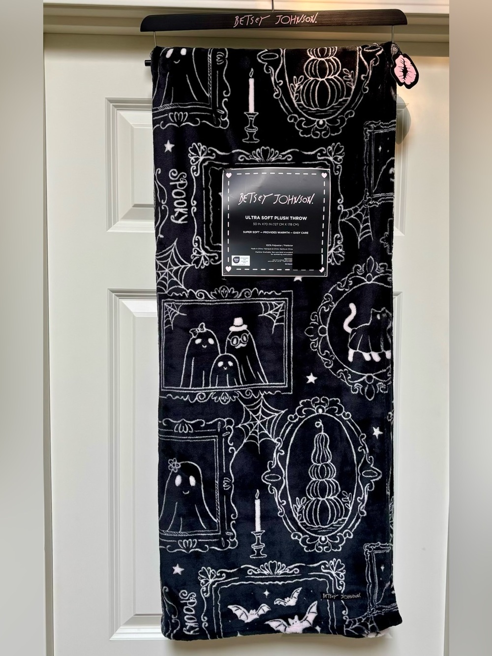 The Betsey Johnson Ghost Gallery Wall Plush Throw Blanket